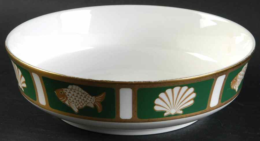 Fish and Shell Green (Narumi) Coupe Soup Bowl by Mikasa-1