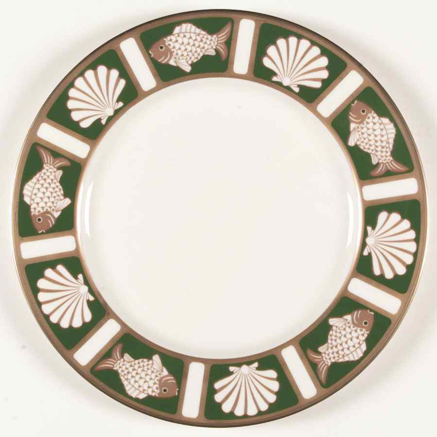 Fish and Shell Green (Narumi) Dinner Plate by Mikasa-1
