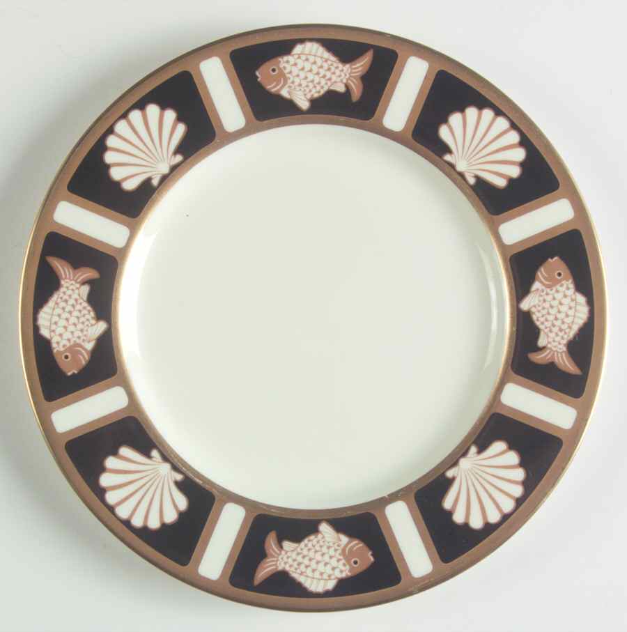 Fish and Shell Onyx (Narumi) Salad Plate by Mikasa-1