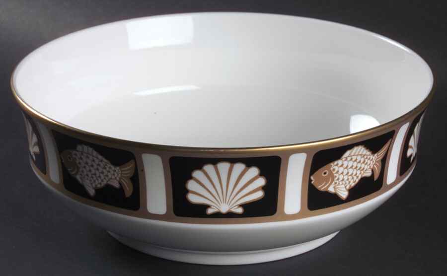 Fish and Shell Onyx (Narumi) 9" Round Vegetable Bowl by Mikasa-1