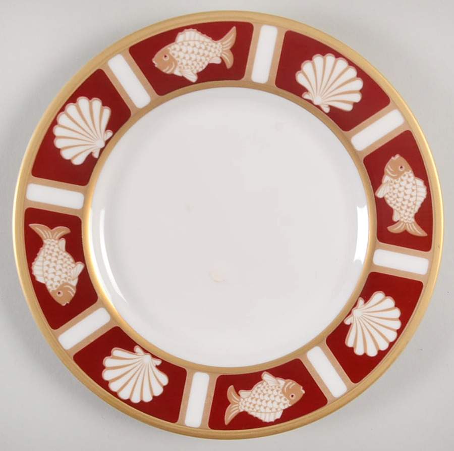 Fish and Shell Persian Red Bread & Butter Plate by Mikasa-1