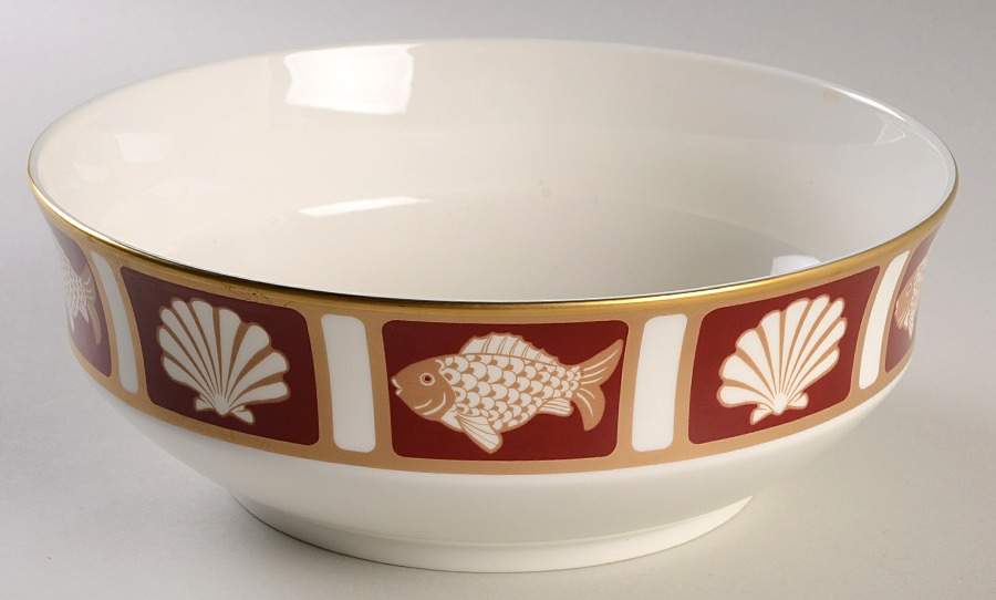 Fish and Shell Persian Red 9" Round Vegetable Bowl by Mikasa-1