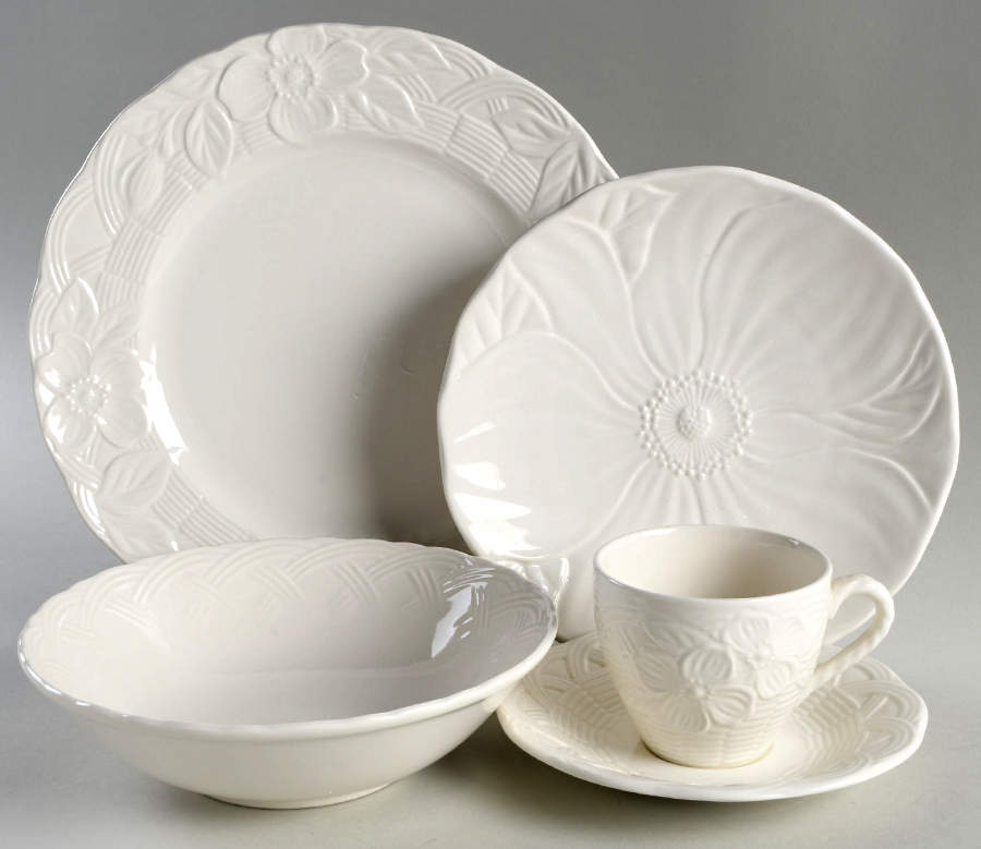 Flower Basket White 5 Piece Place Setting by Mikasa-1