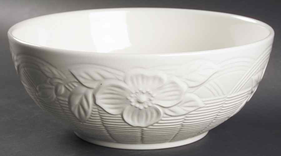 Flower Basket White 8" Round Vegetable Bowl by Mikasa-1