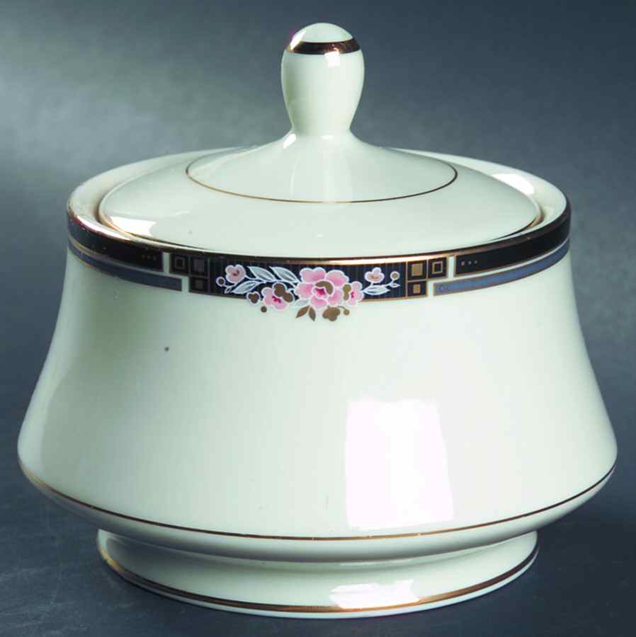 Florisse Black Sugar Bowl & Lid by Mikasa-1