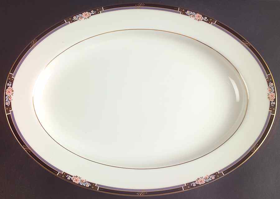 Florisse Black 14" Oval Serving Platter by Mikasa-1