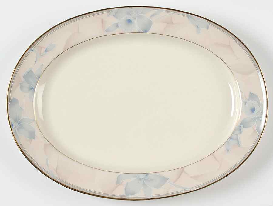 Floral Blush 14" Oval Serving Platter by Mikasa-1