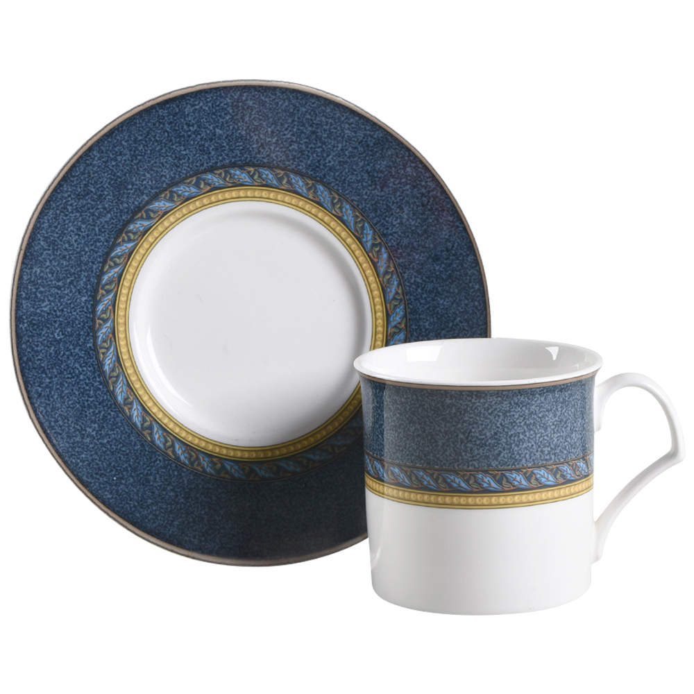 Florentine Blue Flat Cup & Saucer Set by Mikasa-1