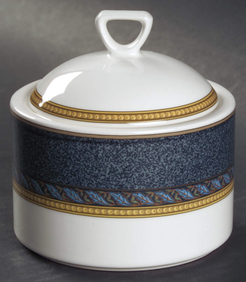 Florentine Blue Sugar Bowl & Lid by Mikasa-1