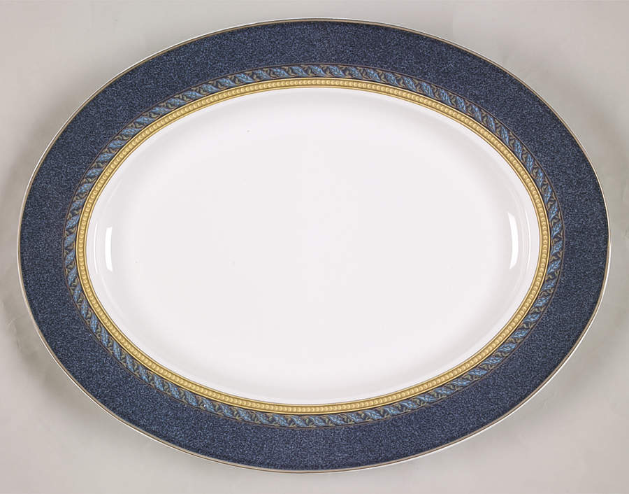 Florentine Blue 15" Oval Serving Platter by Mikasa-1
