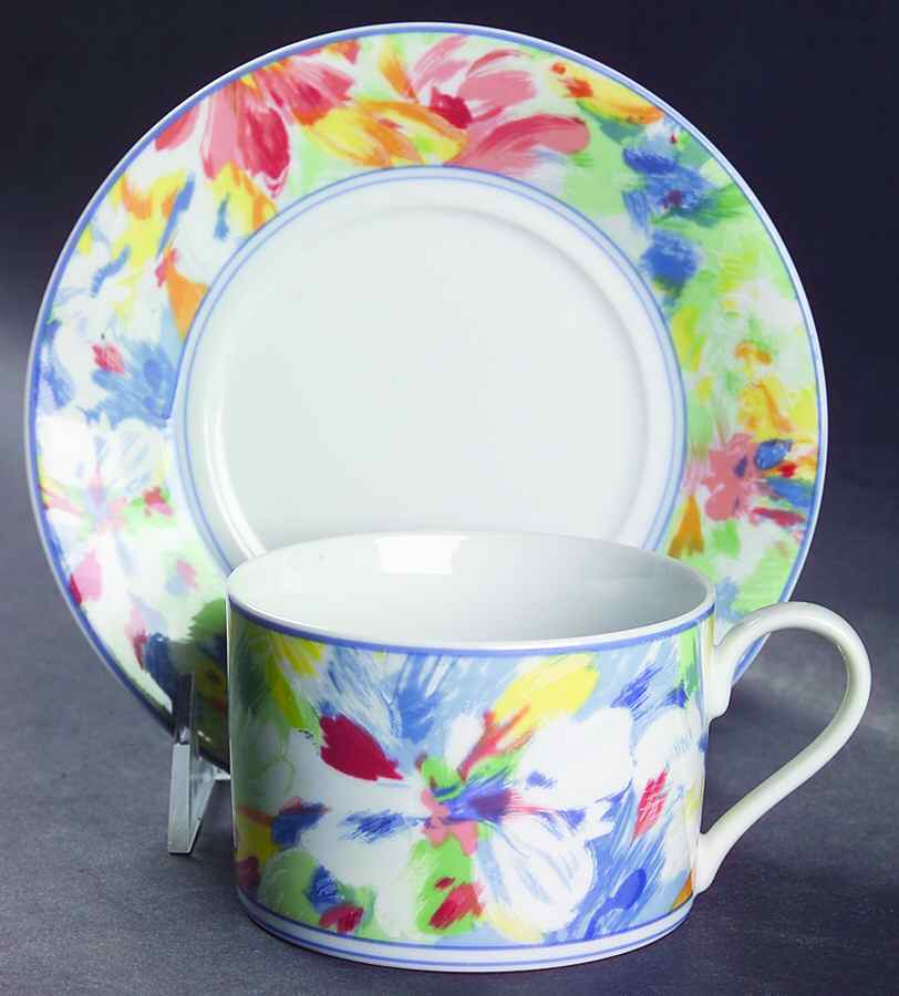 Fleur De Amour Flat Cup & Saucer Set by Mikasa-1