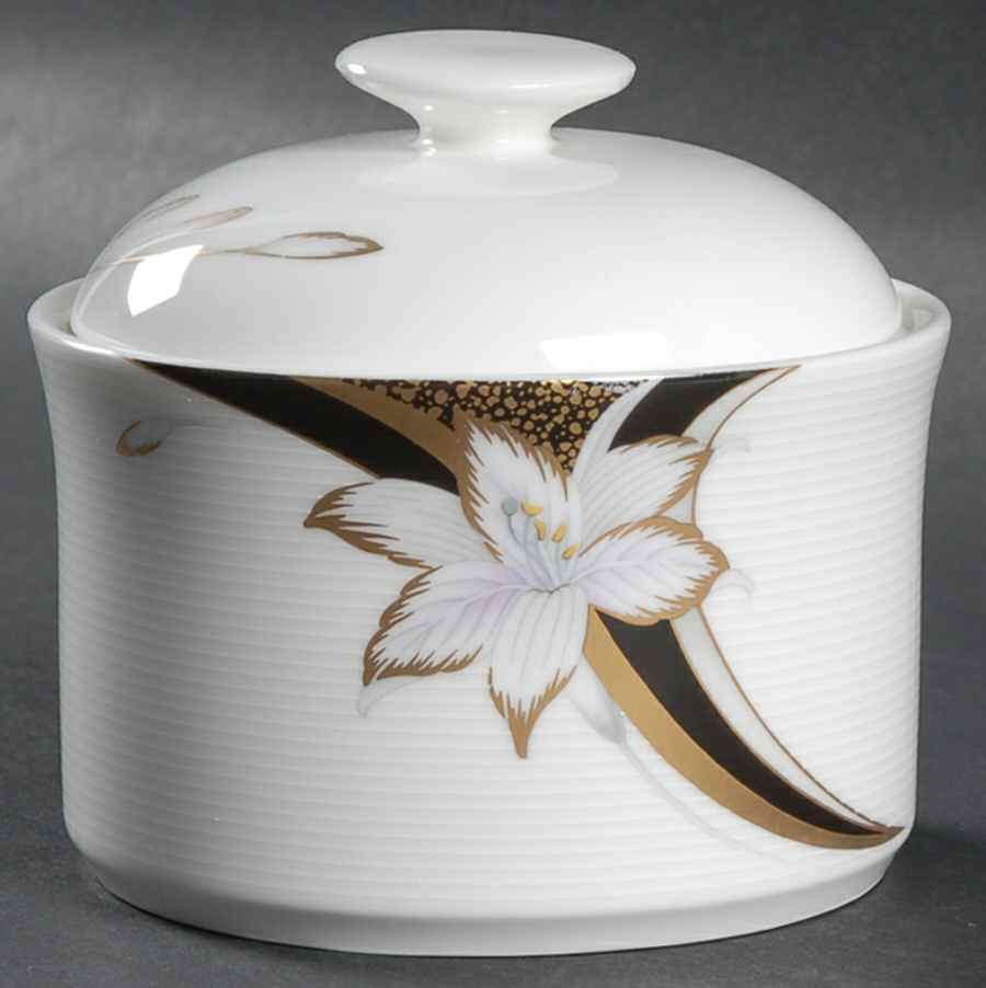 Fleur De Lis Sugar Bowl & Lid by Mikasa-1