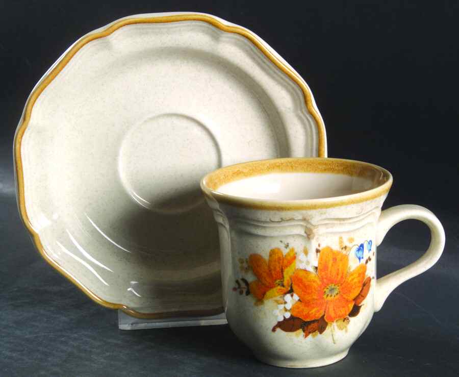 Flower Fest Flat Cup & Saucer Set by Mikasa-1