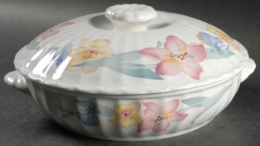 Floral Finesse Round Covered Vegetable by Mikasa-1