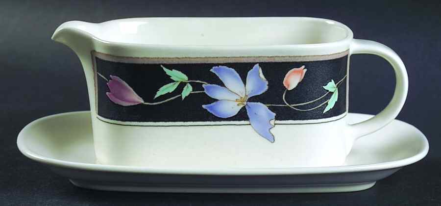 Flower Gallery Gravy Boat & Underplate (Relish/Butter) by Mikasa-1