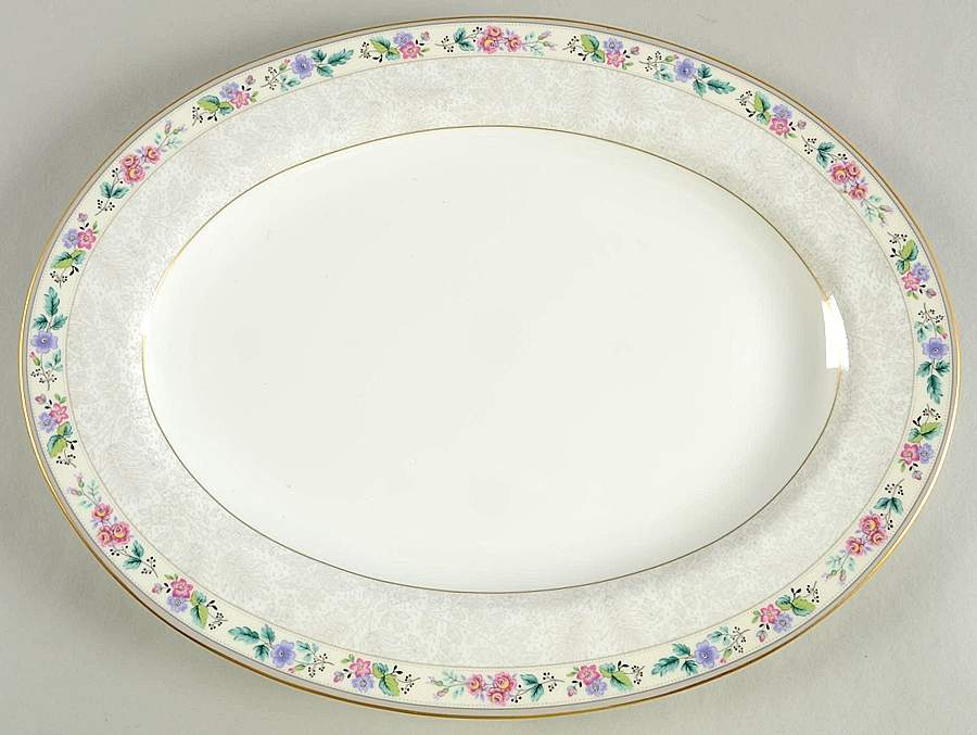Floral Lace 14" Oval Serving Platter by Mikasa-1