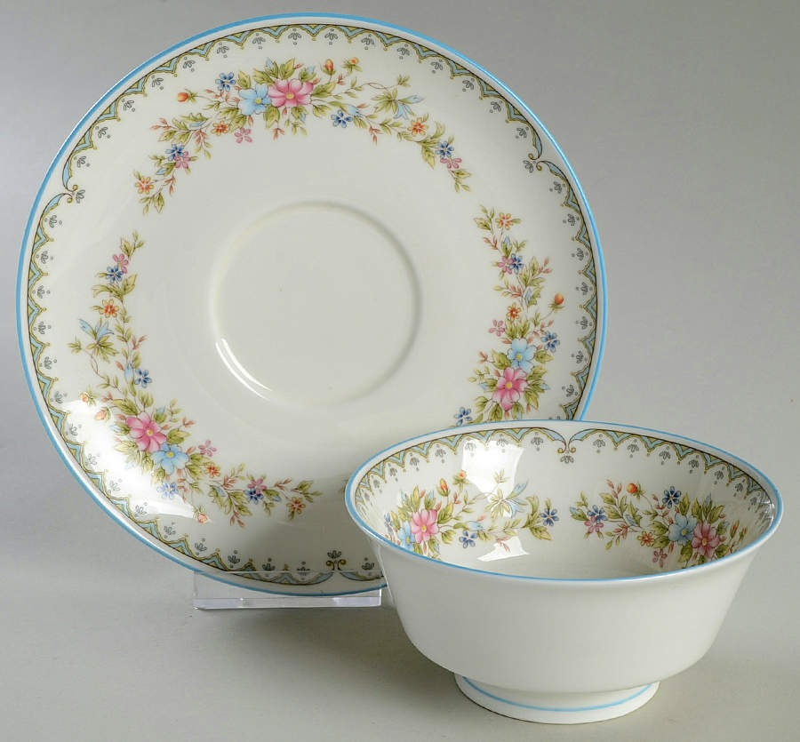 Flower Mist Footed Cream Soup Bowl & Saucer Set by Mikasa-1