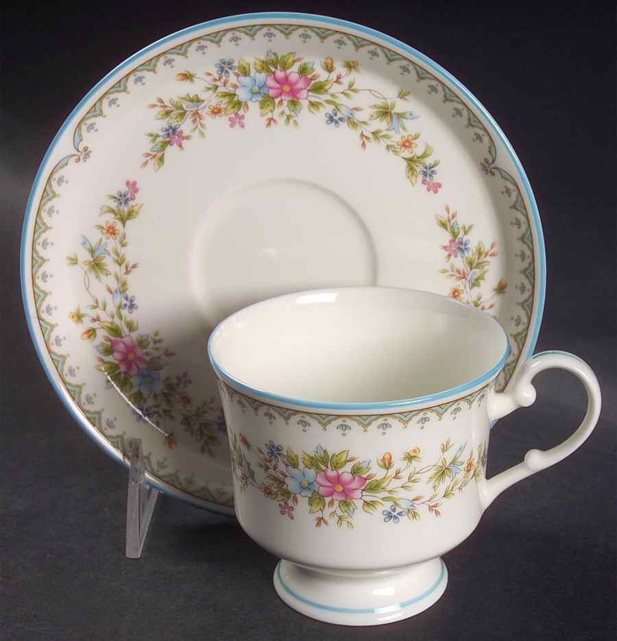 Flower Mist Footed Cup & Saucer Set by Mikasa-1
