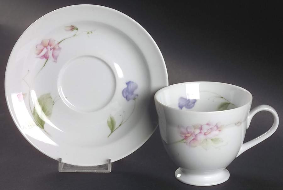 Flower of The Month Footed Cup & Saucer Set by Mikasa-1