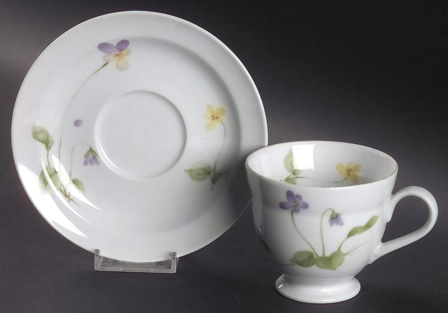 Flower of The Month Footed Cup & Saucer Set by Mikasa-1