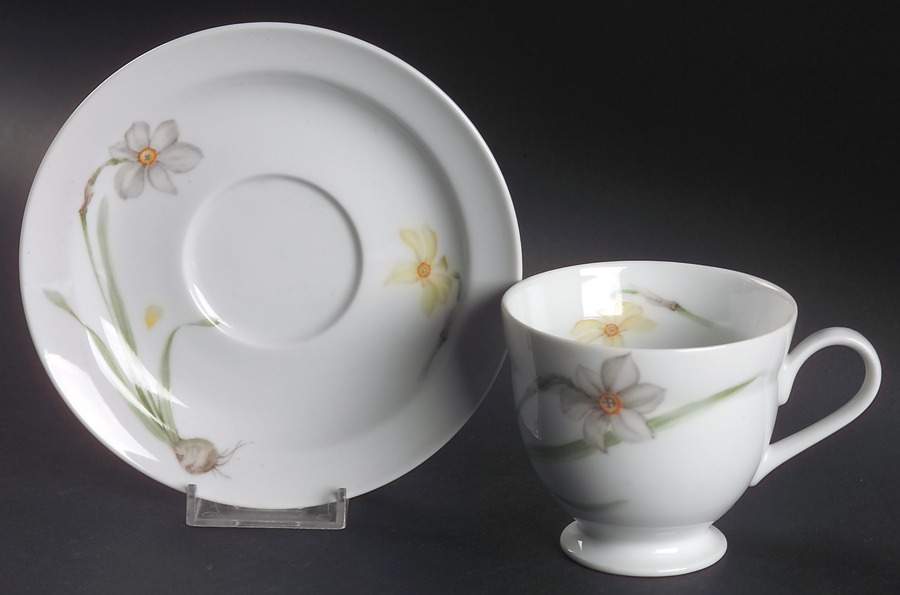 Flower of The Month Footed Cup & Saucer Set by Mikasa-1
