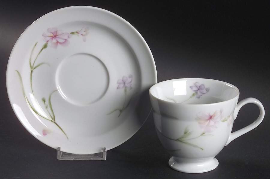 Flower of The Month Footed Cup & Saucer Set by Mikasa-1