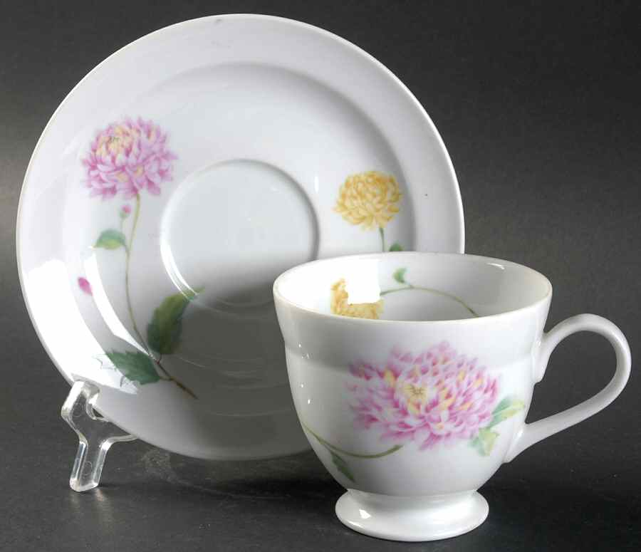 Flower of The Month Footed Cup & Saucer Set by Mikasa-1