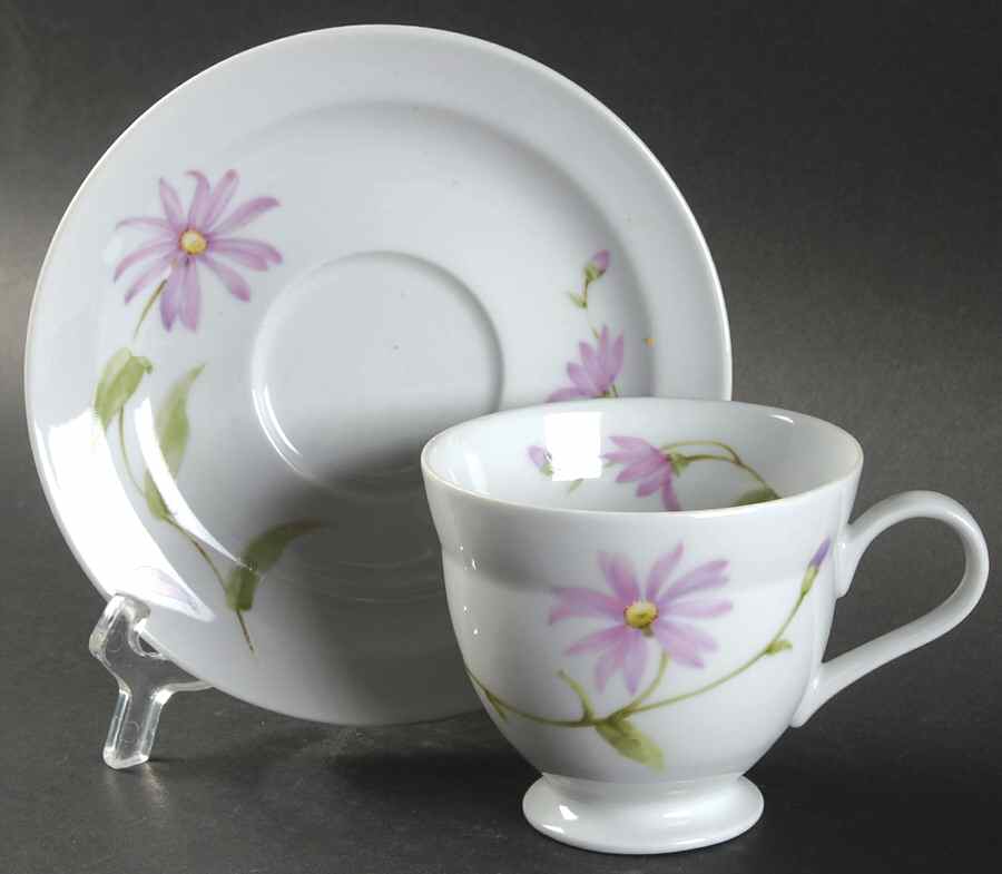 Flower of The Month Footed Cup & Saucer Set by Mikasa-1