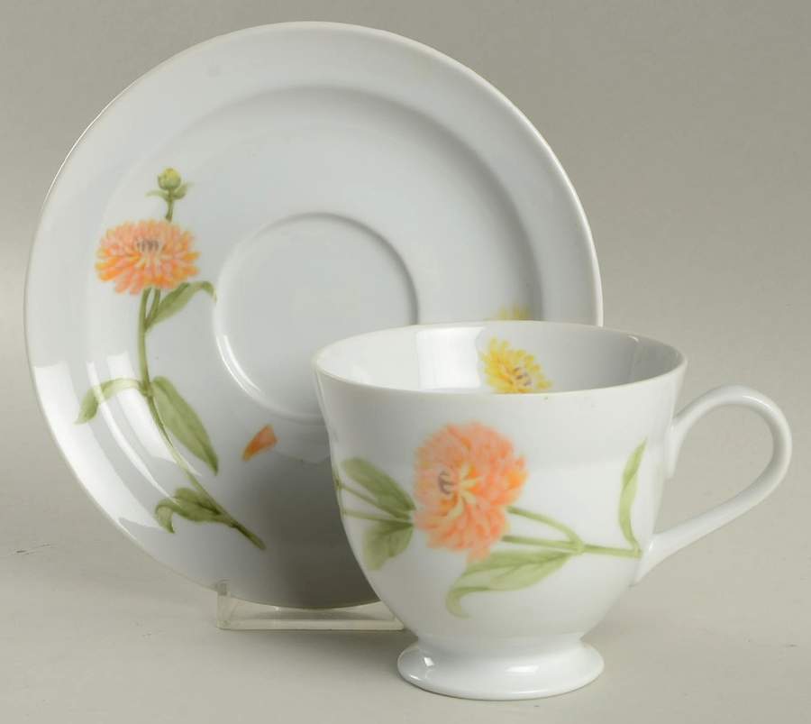 Flower of The Month Footed Cup & Saucer Set by Mikasa-1