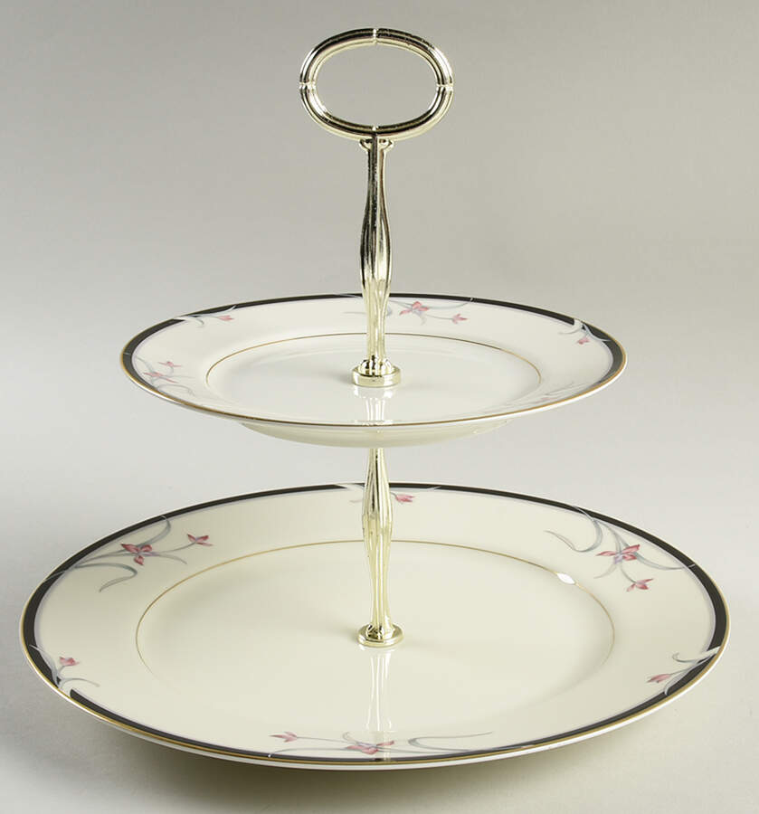 Floradora 6 5/8"-10"  2 Tiered Serving Tray (Dp, Sp) HC by Mikasa-1