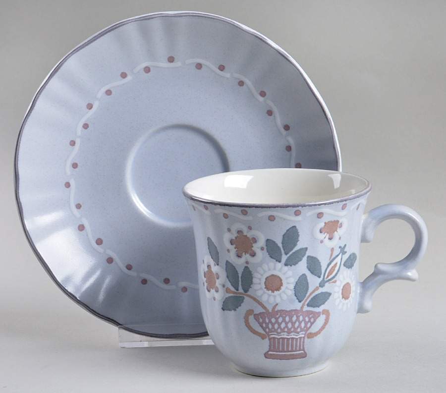 Floralgram Flat Cup & Saucer Set by Mikasa-1