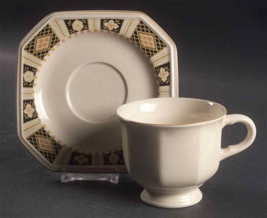 Florentine Footed Cup & Saucer Set by Mikasa-1