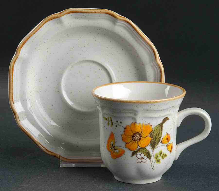Florian Flat Cup & Saucer Set by Mikasa-1