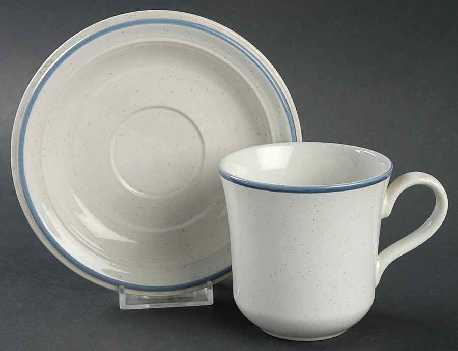 Flowers of Spring Blue Flat Cup & Saucer Set by Mikasa-1