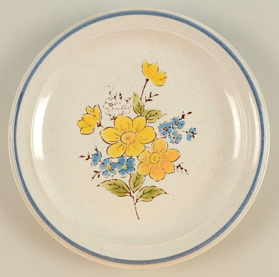 Flowers of Spring Blue Salad Plate by Mikasa-1
