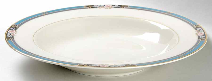 Florisse Turquoise Rim Soup Bowl by Mikasa-1