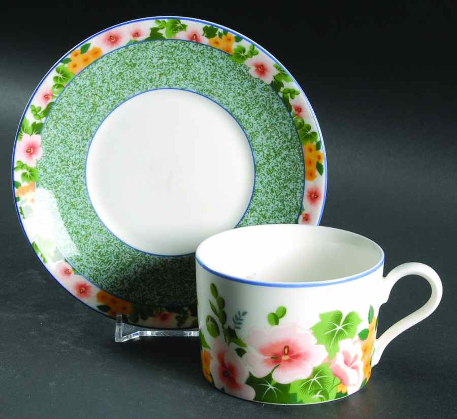 Floral Trellis Flat Cup & Saucer Set by Mikasa-1