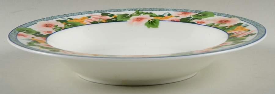 Floral Trellis Large Rim Soup Bowl by Mikasa-1