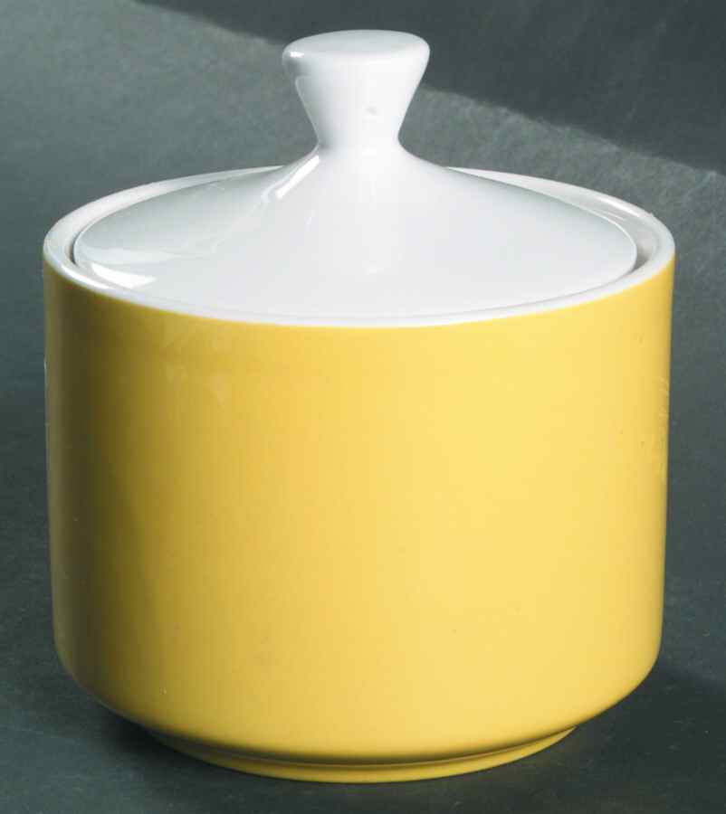 Focus Yellow Sugar Bowl & Lid by Mikasa-1