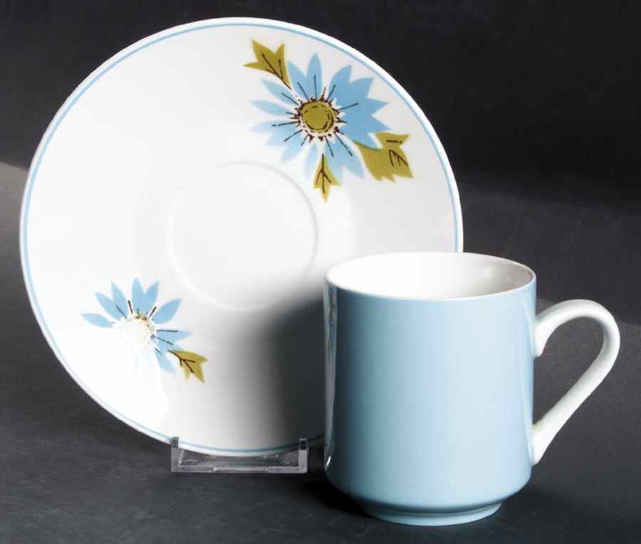 Focus Blue Flat Cup & Saucer Set by Mikasa-1