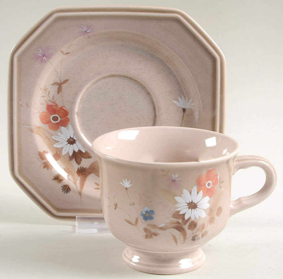 Folk Dance Footed Cup & Saucer Set by Mikasa-1