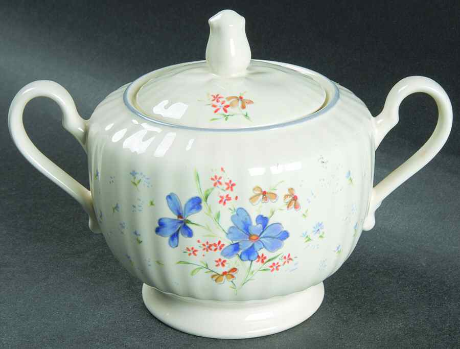 Forget Me Not Sugar Bowl & Lid by Mikasa-1