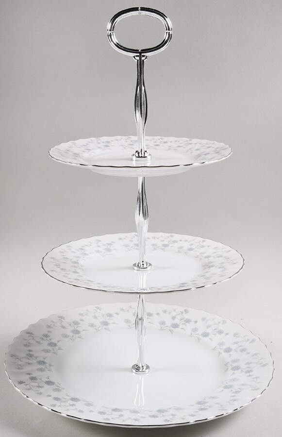 Forget Me Not 13 7/8"-14 1/4" 3-Tiered Serving Tray(DP,SP,BB) HC by Mikasa-1
