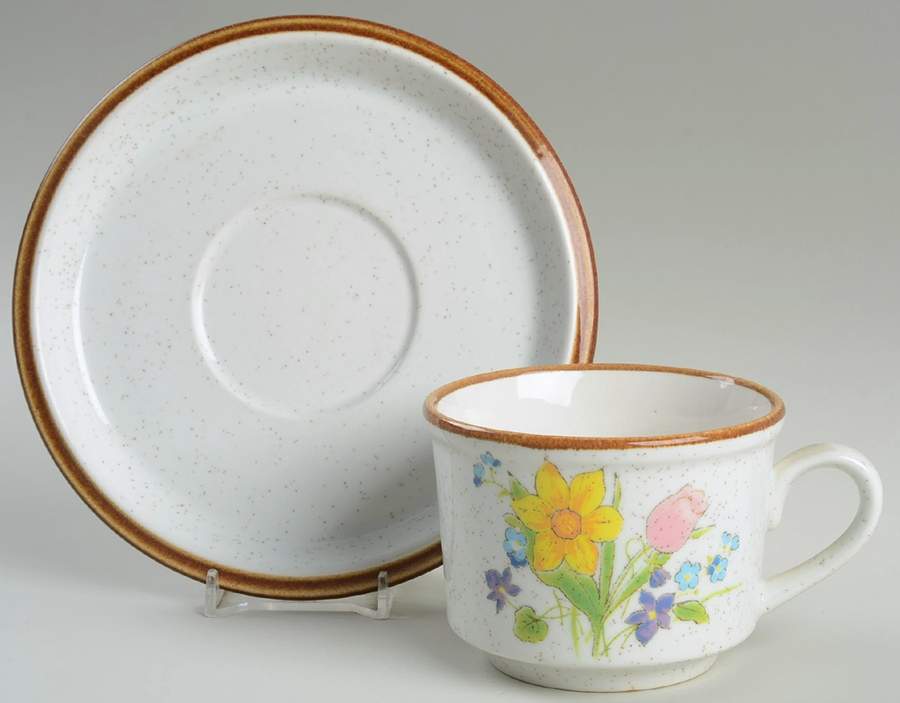 Fresh Blooms Flat Cup & Saucer Set by Mikasa-1