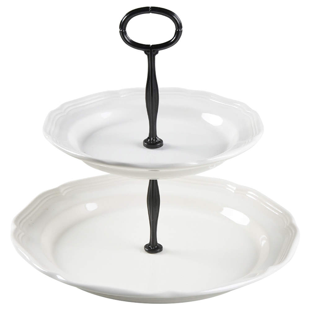 French Countryside 2 Tiered Serving Tray (Dp, Sp) Black Hardware HC by Mikasa-1
