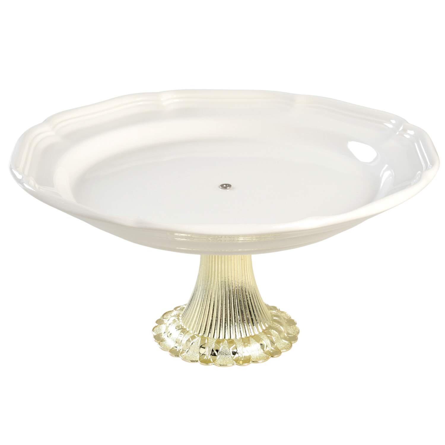French Countryside Cake Stand with 4"-5" Metal Pedestal  Hc by Mikasa-1