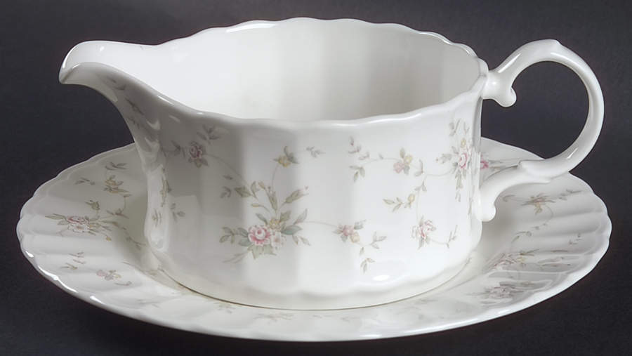 French Chintz Round Gravy Boat & Underplate (Salad Plate) by Mikasa-1