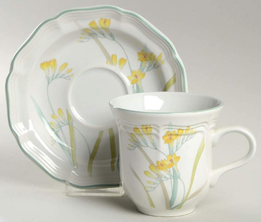 Freesia Flat Cup & Saucer Set by Mikasa-1