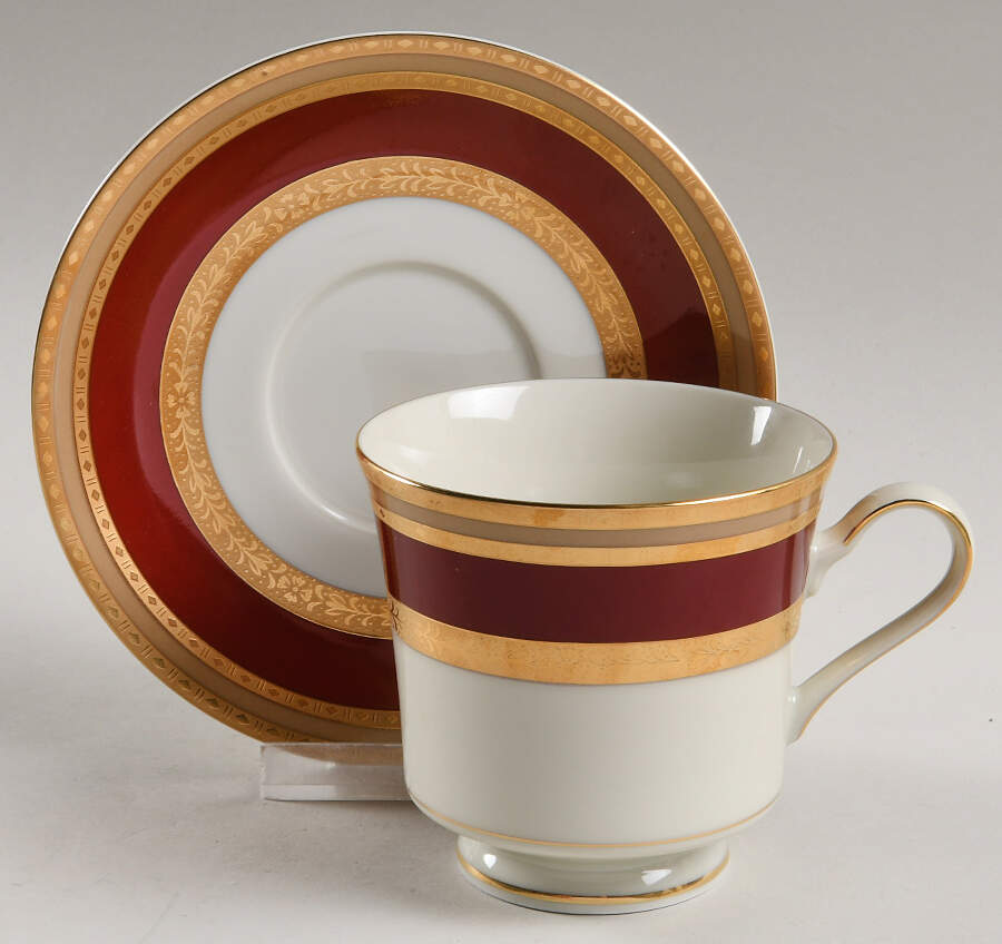 French Embassy Red (L2829) Footed Cup & Saucer Set by Mikasa-1