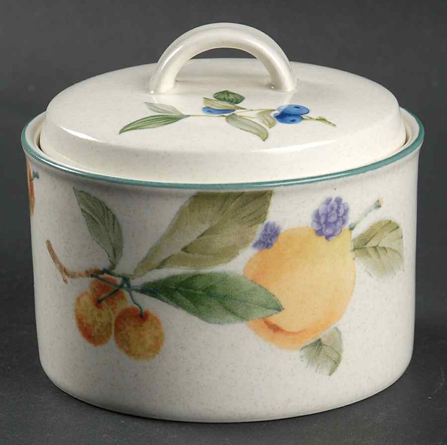 Fresh Fruit Sugar Bowl & Lid by Mikasa-1